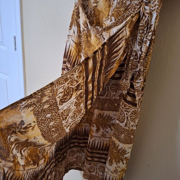 Avenue Womens Boho Floral Print Dress Size 16 Tall Retro Hawaii Tropical - Picture 4 of 11